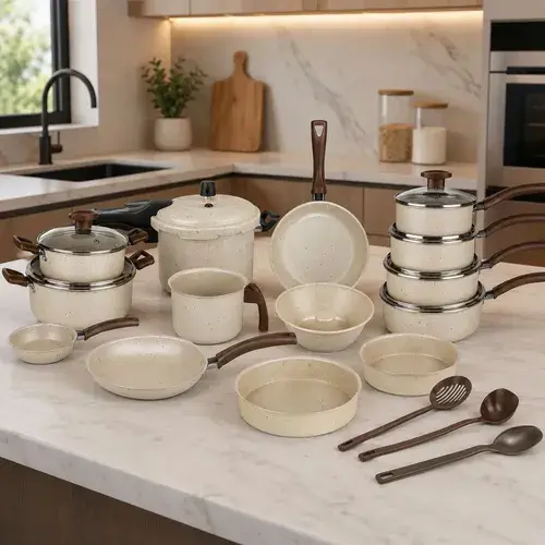 Conjunto Panelas 17 Peças Panela Pressão 4,5 L Antiaderente