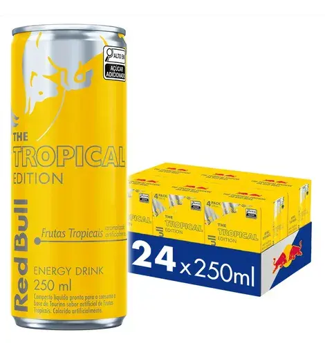 Red Bull Energético, Tropical, 250ml, 24 latas