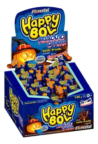 Chiclete Pinta Língua Happy Bol Bruxolito Tutti Frutti 140g