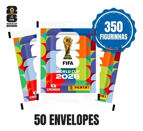 Kit Com 350 Figurinhas Da Copa Do Mundo 2026 - 50 Envelopes