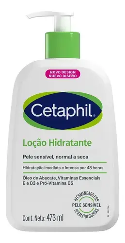 Cetaphil Loção Hidratante Corporal e Facial para Pele Seca e Sensível 473ml - Hidratação por 48h