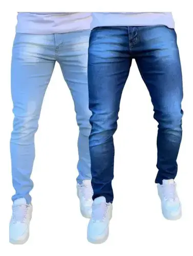 Kit 2 Calças Jeans Masculina Skinny Com Lycra Elastano