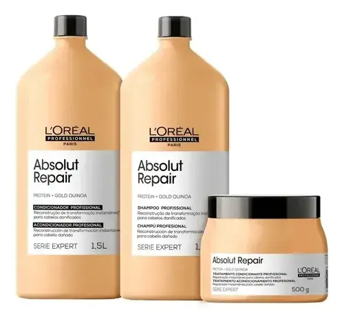 Kit Profissional L´Oréal Absolut Repair - Shampoo 1.5 L Cond 1.5 L e Másc 500 g