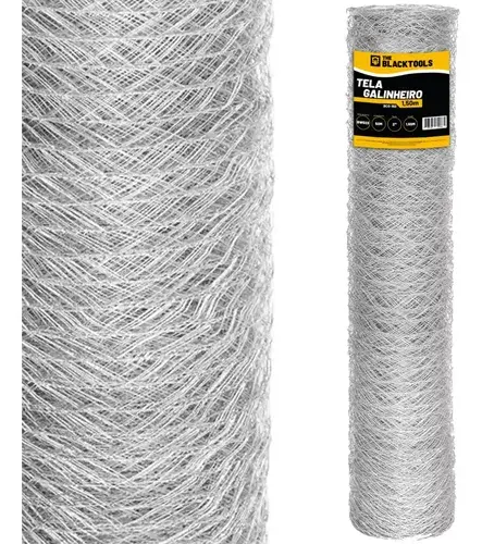 Tela Galinheiro Malha 2 Fio 23 50m X 1,50m Galvanizada horta