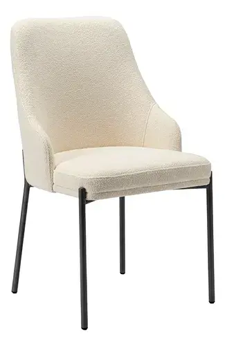 Cadeira De Mesa De Jantar Bouclé Luxuosa Base Ferro Moderna
