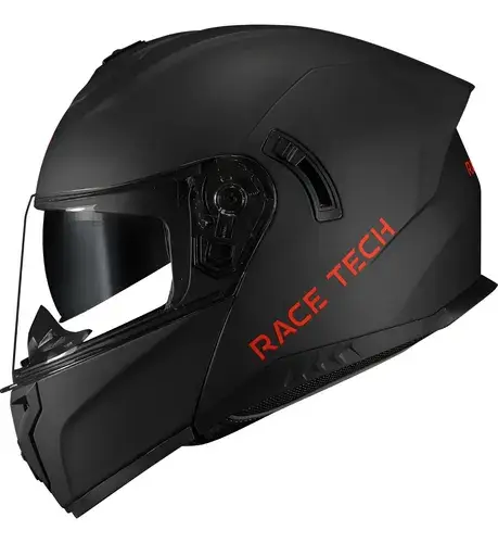 Capacete Moto Race Tech Signal Articulado Preto Fosco