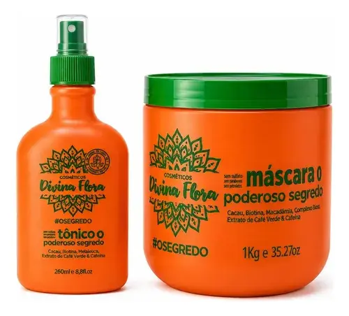 Kit Poderoso Crescimento Tonico + Mascara 1kilo Divina Flora