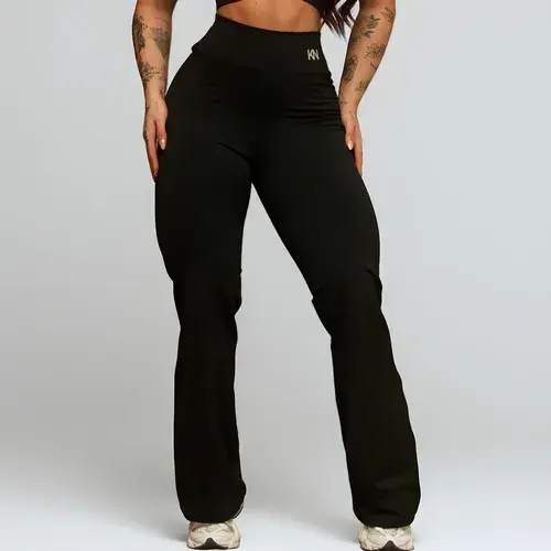 Calça Legging Flare Cintura Alta Zero Transparência Academia