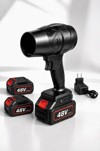 Soprador de Ar Turbo Secador de Carro Portátil Sem Fio 48V com 2 Baterias Recarregáveis, Carregador Soprador de Folhas , Quintal, Jardim, Garagem, Poeira e Resíduos Hardline