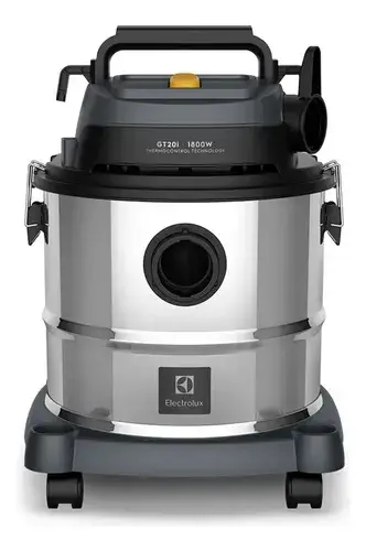 Aspirador Pó e Água Electrolux função Sopro Compacto Líquidos Químicos Inox 1800W 20L total 15L útil protetor térmico GT20i