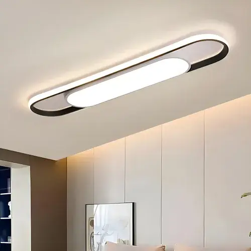 Luminária Sobrepor Plafon Led Preto Retângulo 3 Cores Bivolt