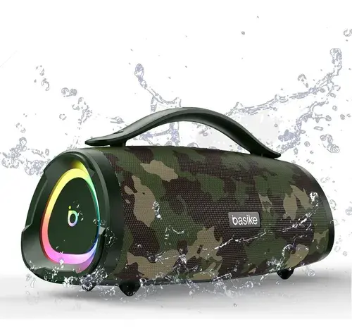 Caixa Bluetooth Portatil, Subwoofer Ativo, Boombox, 160w, Bluetooth 5.4, Estéreo Hifi, Tws 1+1, 10000mah, Bateria 15 Horas(65b Spl), Ipx6, Com Rgb, Powerbank Para iPhone E Samsung, Cor Camuflagem