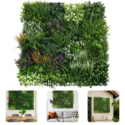 Jardim Vertical Artificial Super Premium 100x100 Mix De Folhagens Luxo 1m2 Parede Verde Artificial Muro Inglês Paisagismo Artificial Jardim Suspenso Artificial Painel de Folhagens