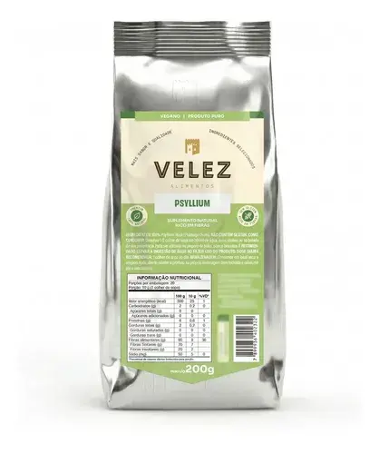 Psyllium Velez 200g Puro Rico Em Fibras 100% Natural