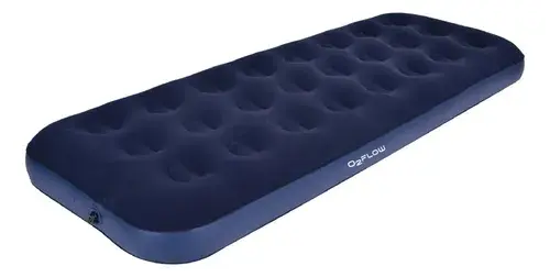 Colchão Inflável Solteiro Multiuso Aveludado O2Flow Azul