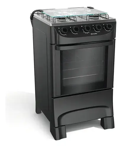 Fogão mueller 4 bocas preto fosco acendimento manual mfi4ba