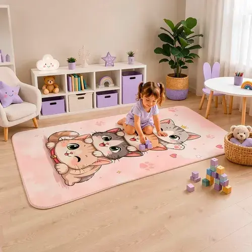 Tapete Infantil Educativo Kids 69x118cm Criança Bebê Quarto