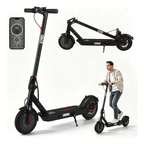 Patinete Elétrico GM5 P1 Preto Dobrável com Bluetooth, 25 Km/h e Autonomia de 22 Km