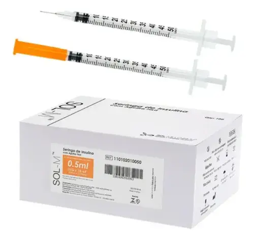 Seringa Insulina 0,5ml Luer Slip SOL-MILLENIUM Caixa C/100