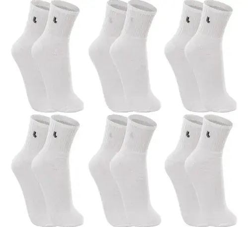Kit 6 Pares Meias Lupo Cano Médio Esportivas Academia