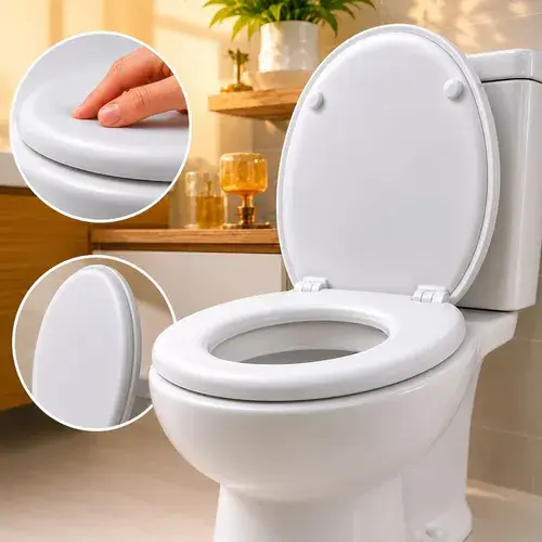 Assento Sanitário Almofadado Com Tampa De Vaso Banheiro Oval