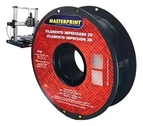Filamento Impressora 3d Petg Preto Resistente 1kg 1,75mm