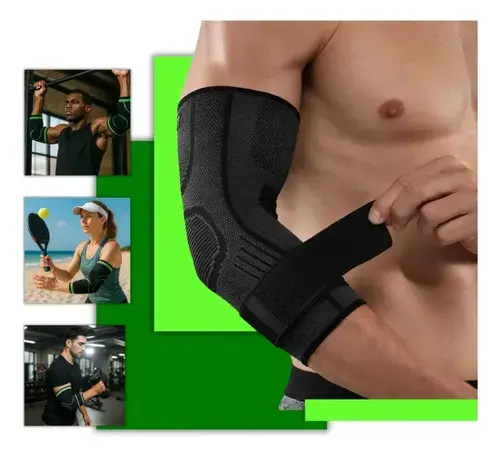 Cotoveleira De Compressão Esporte Academia Fitness Cotovelo Preta Gurumania
