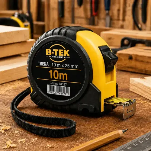 Trena Emborrachada 10 Metros Profissional 25mm 10m Aço Com Trava Kapwing