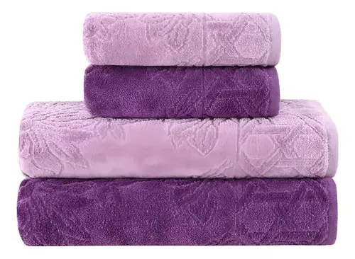 Jogo De Toalhas Banho Village Com 4 Peças Lilás E Roxo Buddemeyer