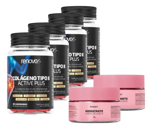 Kit 4x Colágeno Tipo 2 Renova Be Vitaminas B1 B6 B12 Vit C E