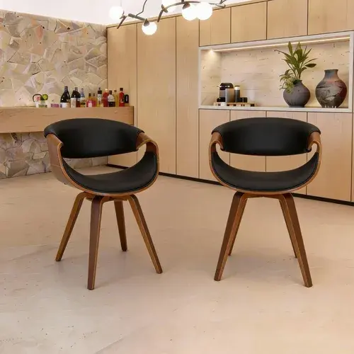 Kit 2 Cadeiras De Jantar Nicole Moderna Design Confortável Cor Preto