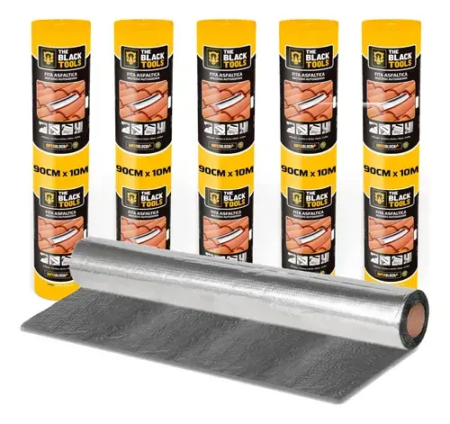 Manta Asfaltica Auto Adesiva Aluminizada 5 Uni 90cm X 10m