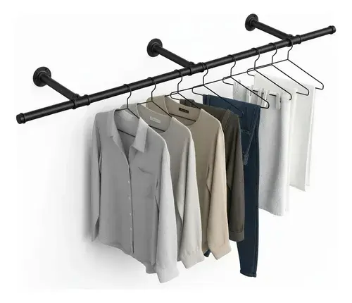 Cabideiro De Parede, Suporte Pra Roupa, Fácil Montagem,para Espaços Pequenos,Preto