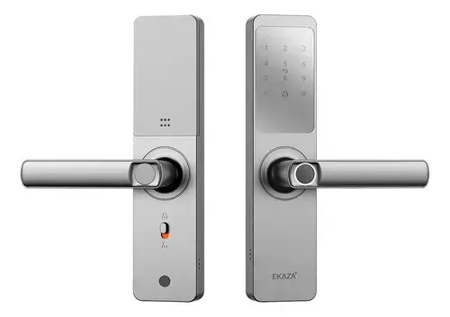 Fechadura Digital Inteligente Biometria Lyra Wifi Ekaza Alumínio Prateado