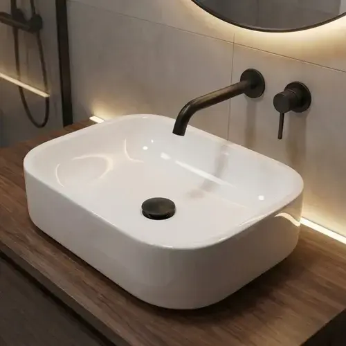 Cuba Pia De Apoio Sobrepor 37x27cm Branca Para Banheiro Lavabo Armário Gabinete Suspenso Luce - SOS Acabamentos by Orcia