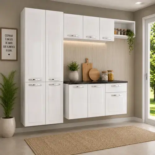 Cozinha De Aço Completa 4 Peças Amanda Itatiaia Cor Branco