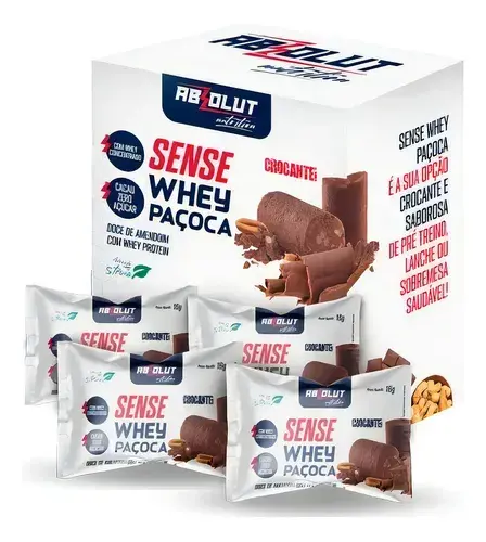 Paçoca Crocante Zero Açúcar com Whey Protein Kit 24unid
