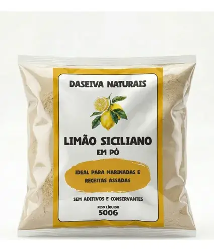 Limão Siciliano Em Pó 500g 100% Natural Puro Sem Aditivos