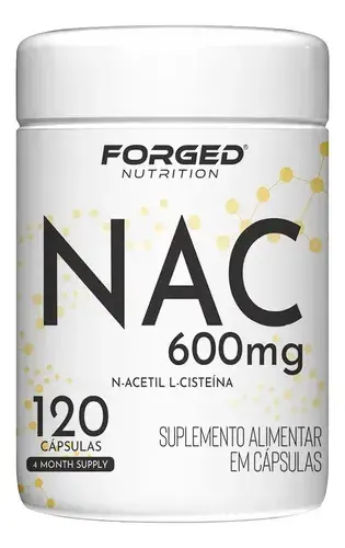 Nac 600mg N-acetil L-cisteína Antioxidante - Fórmula Com Máxima Concentração E Pureza 120 Cápsulas - Forged Nutrition