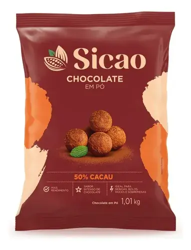 Chocolate em pó 50% SICAO 1,01 kg