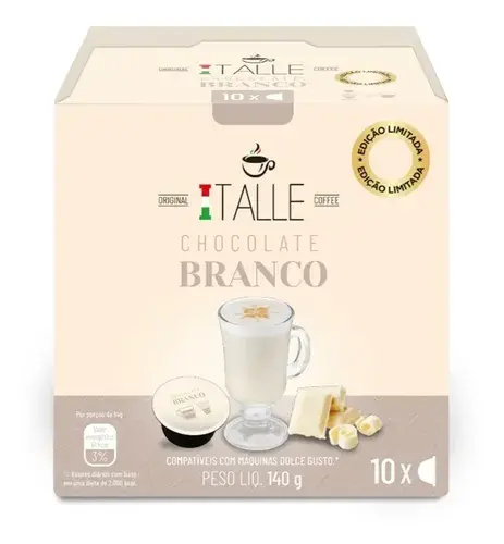 Dolce Gusto cápsulas de chocolate branco compatível com máquina Dolce Gusto Italle cápsulas de café 10 unidades