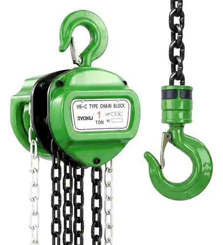 Talha Manual 1 Tonelada 1000kg Com Corrente 3m Ryoku