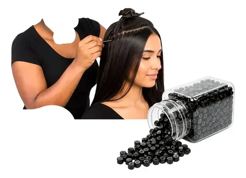 Microlink Revestido Silicone Para Mega Hair Cabelos 1000 Un