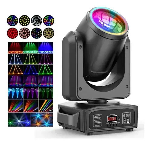 Moving Head Beam Profissional RGBW 300W DMX 18 Facetas Para Festa