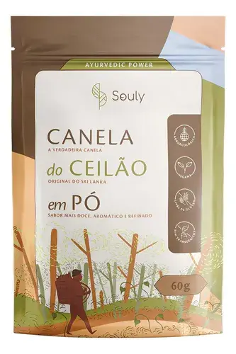 Canela Do Ceilão Védica Em Pó 60g Souly