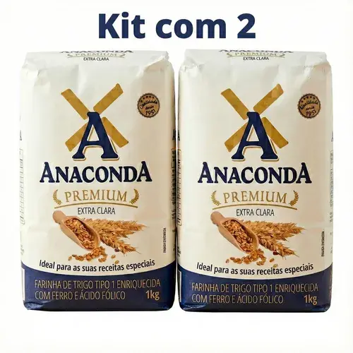 Farinha De Trigo Premium Anaconda 1kg - Kit 2 Unidades