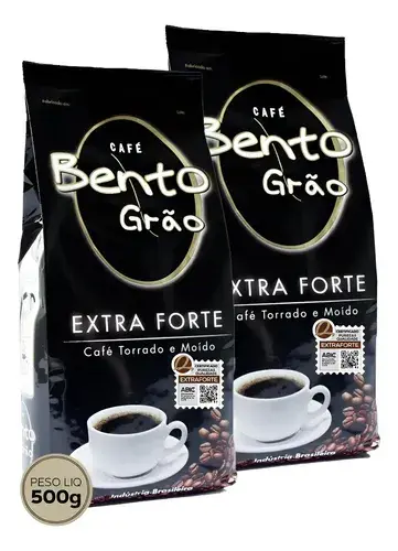 Kit 02 Café Torrado E Moído Extra Forte 500g Café Bento Grão