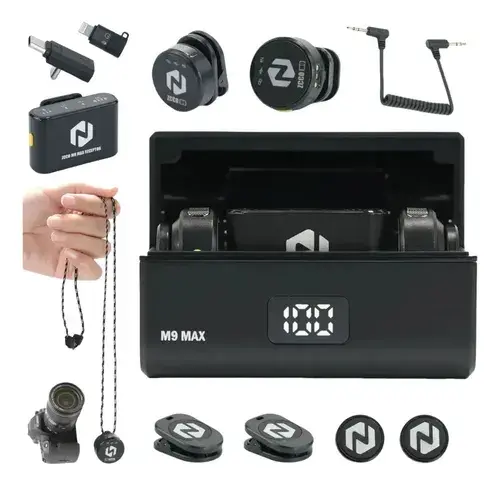 Microfone Sem Fio Zcco M9 Duplo Lapela Anti Ruido M9max - Type C