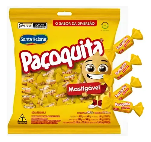 Bala Mastigavel Paçoquita Paçoquinha Paçoca Doce Amendoim