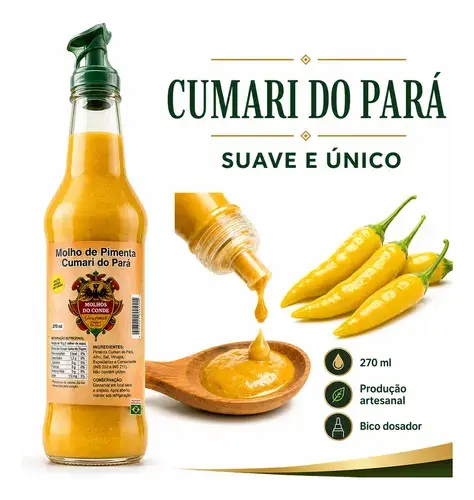 Molho De Pimenta Cumari Do Pará Artesanal Com Bico Dosador